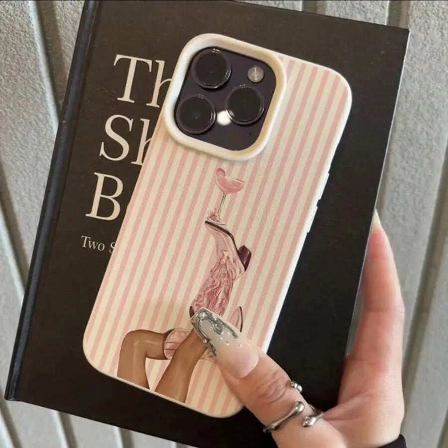 Retro Western Cowboy Boot Striped Pattern TPU Soft Phone Case for Iphone 17 Pro Max 16 plus 15 14 13 12 11 XS X XR 16E Air Cover