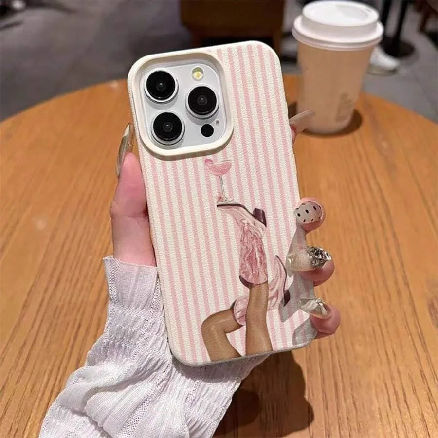 Retro Western Cowboy Boot Striped Pattern TPU Soft Phone Case for Iphone 17 Pro Max 16 plus 15 14 13 12 11 XS X XR 16E Air Cover